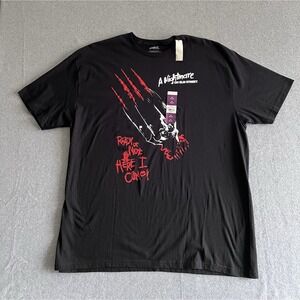 A Nightmare On Elm Street Freddy T-Shirt Mens 2XL Short Sleeve Graphic Black‎